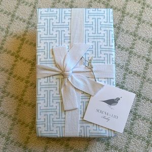 Serena & Lily, Aqua Trellis Crib Sheet, NWT